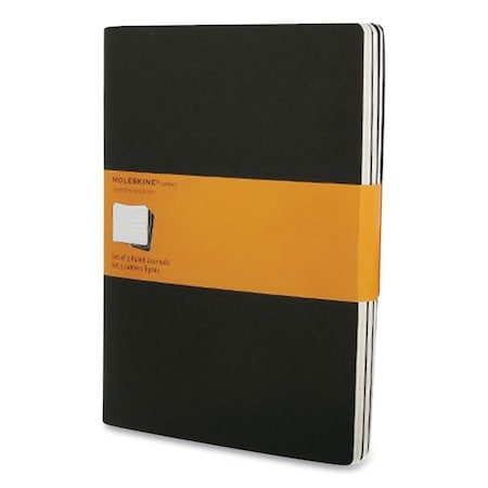 Hachette 10 x 7.5 in. 1 Subject Narrow Rule Cahier Journal, Black, 3PK 705038
